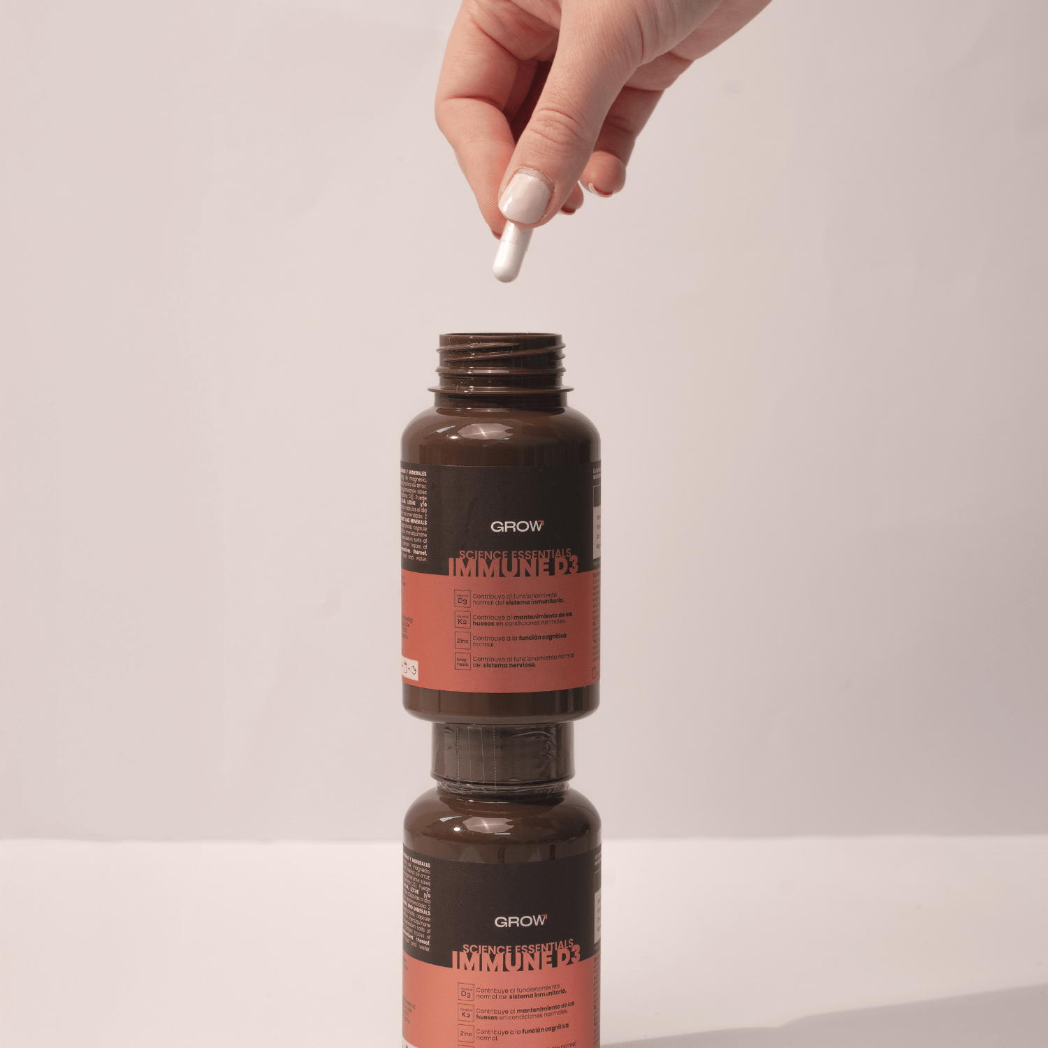 Immune D3 GROW Nutrition, complemento de vitamina D3 para defensas y salud ósea