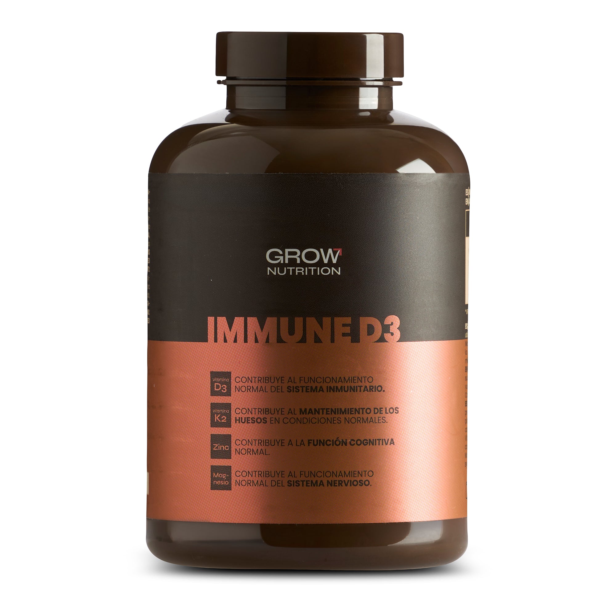 Bote grande de Immune D3 GROW Nutrition, 180 cápsulas