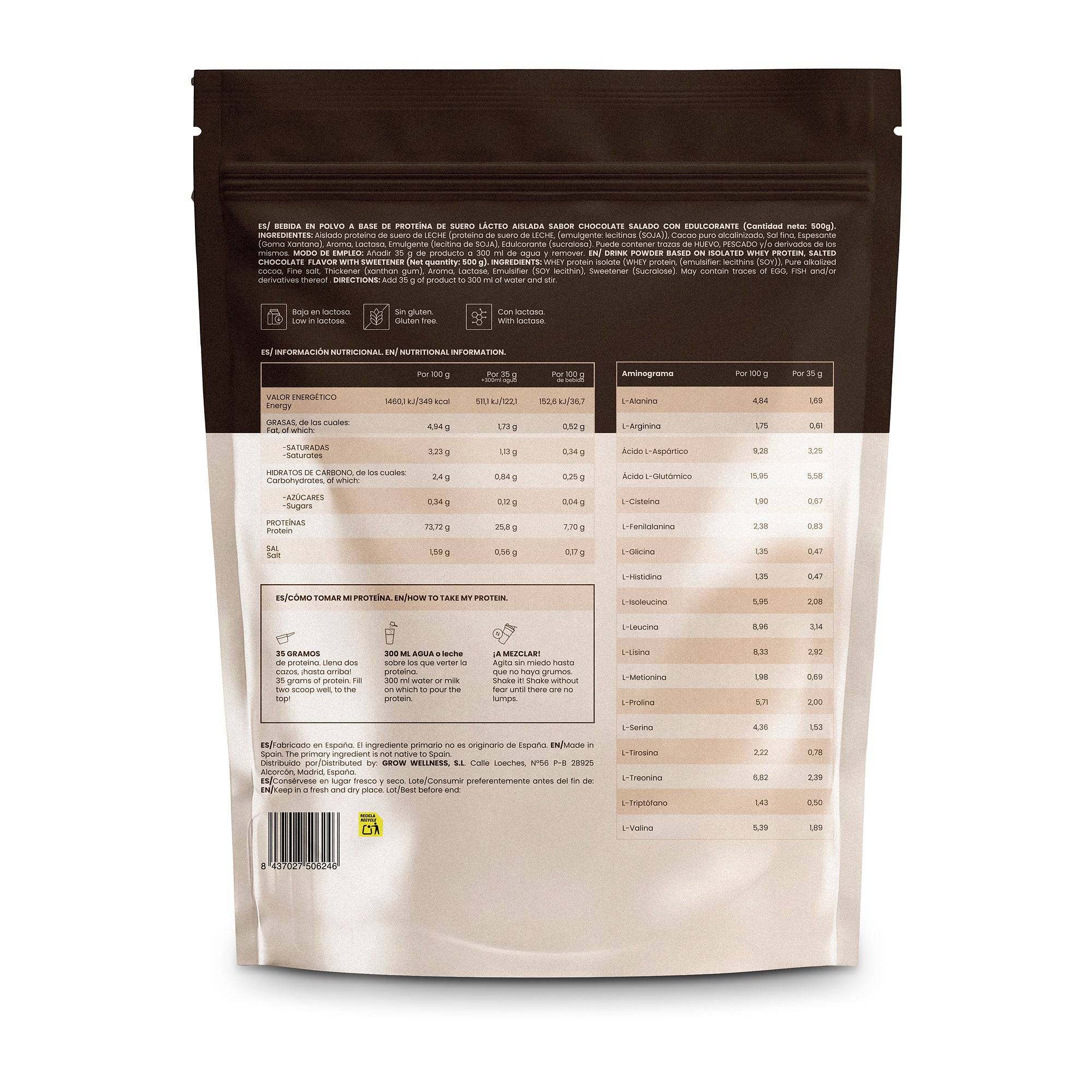 Proteína Chocolate Salado 500gr