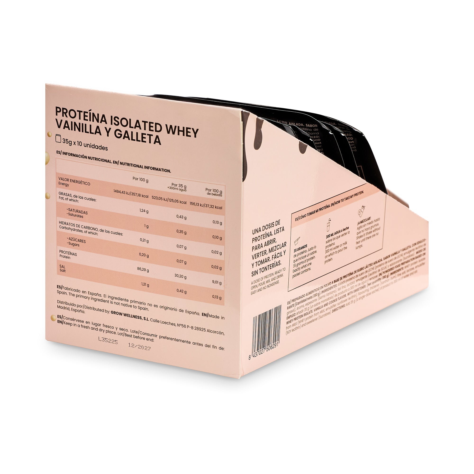 Proteína Monodosis Vainilla y Galleta Estuche