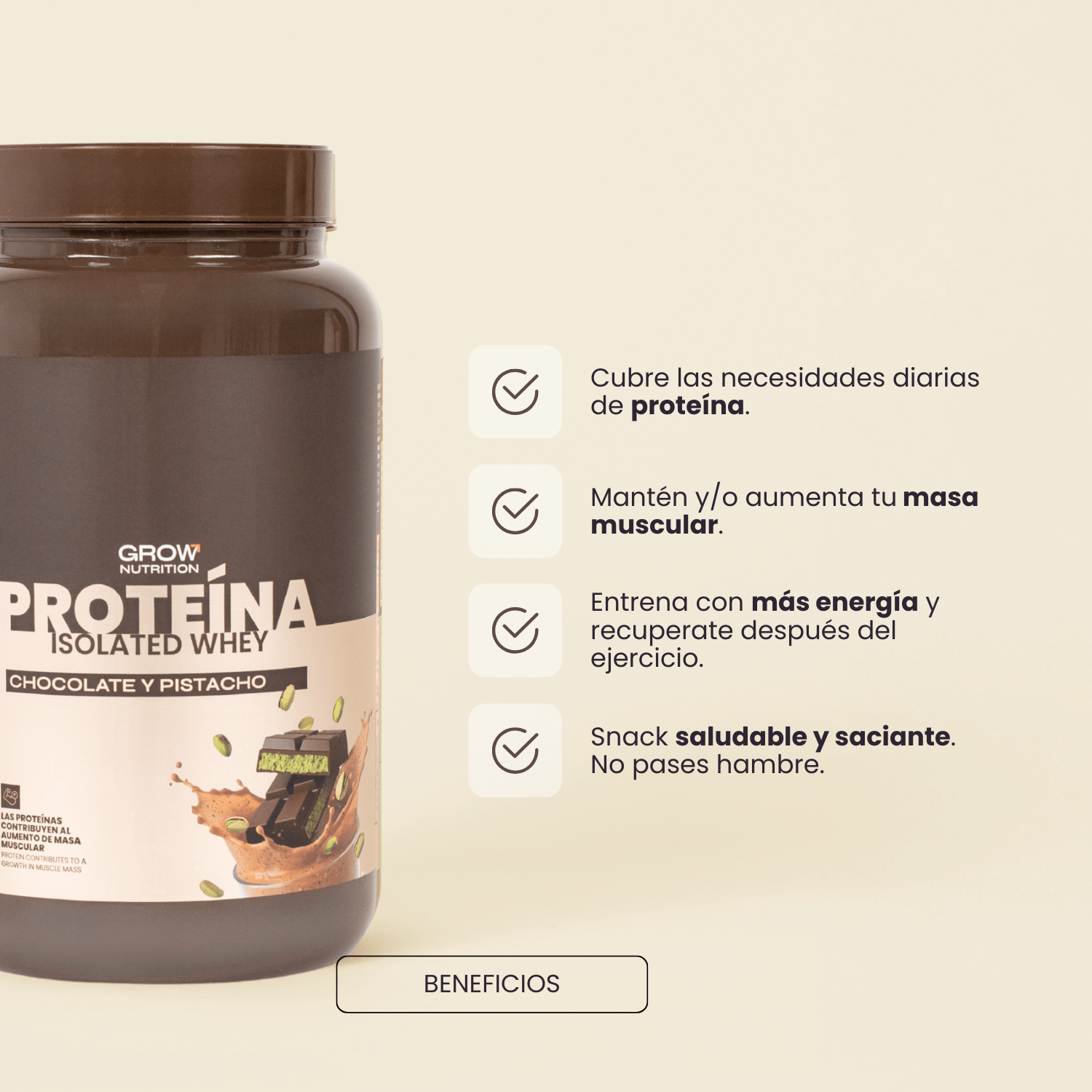 Proteína Chocolate y Pistacho