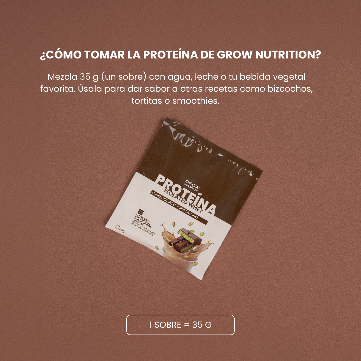 Proteína Monodosis Chocolate y Pistacho
