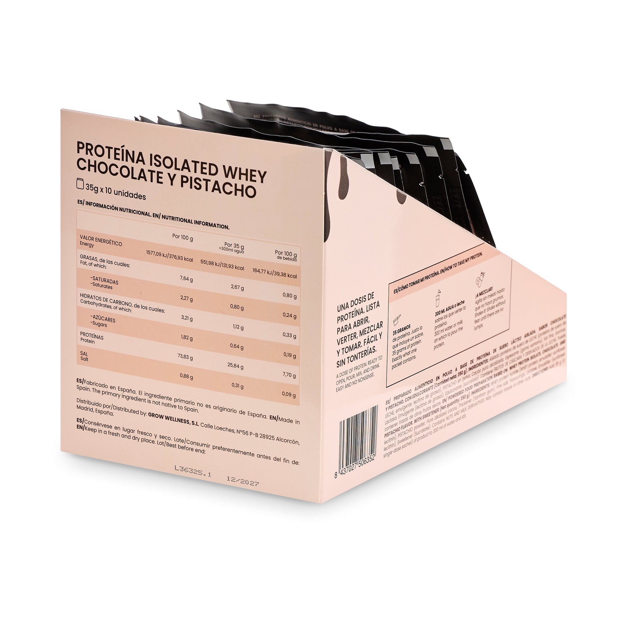 Proteína Monodosis Chocolate y Pistacho Estuche