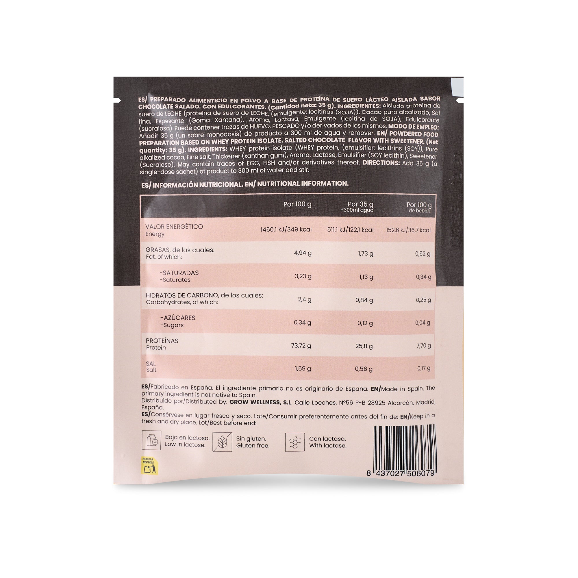 Proteína Monodosis Chocolate Salado Sobre
