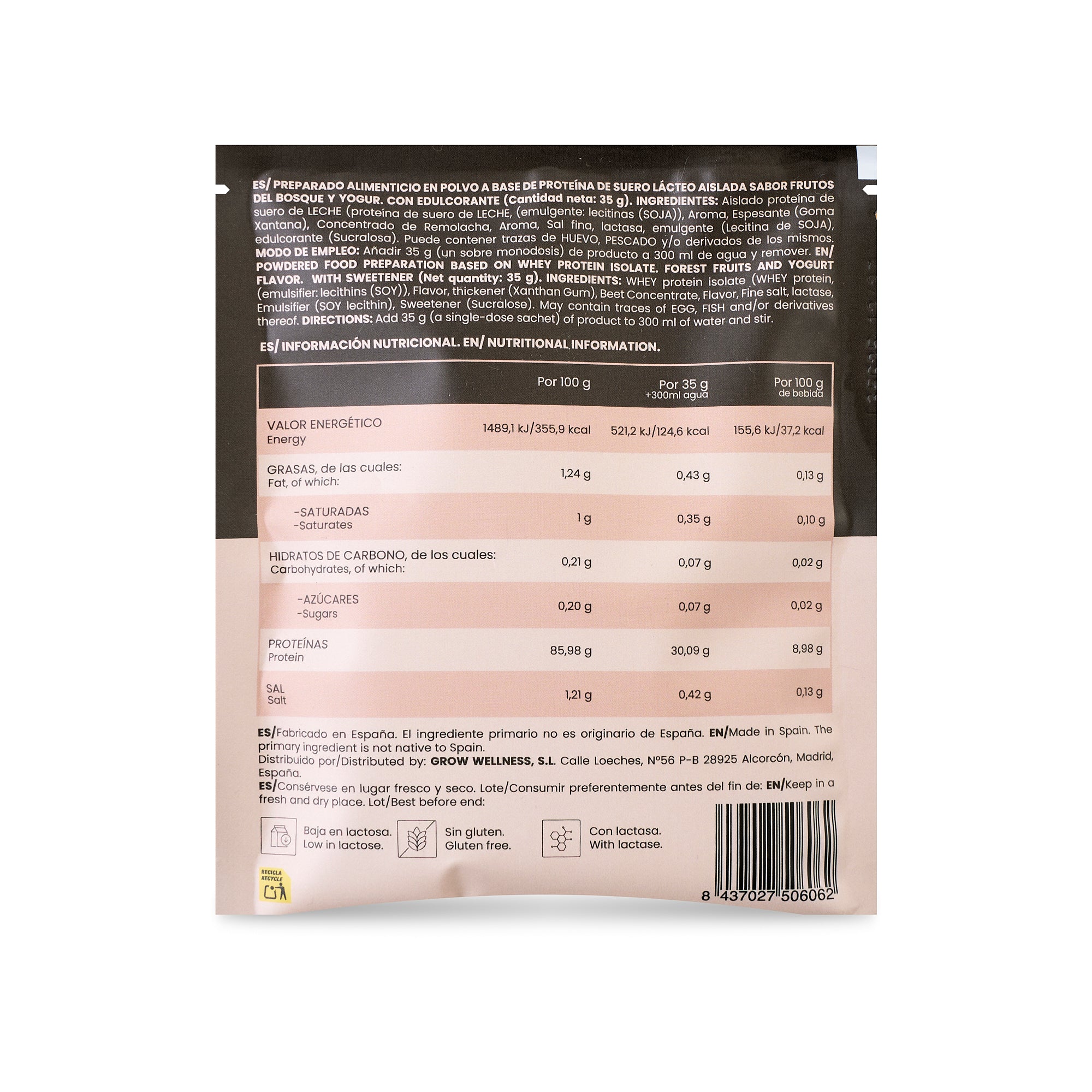 Proteína Monodosis Frutos del Bosque con Yogur Griego Sobre