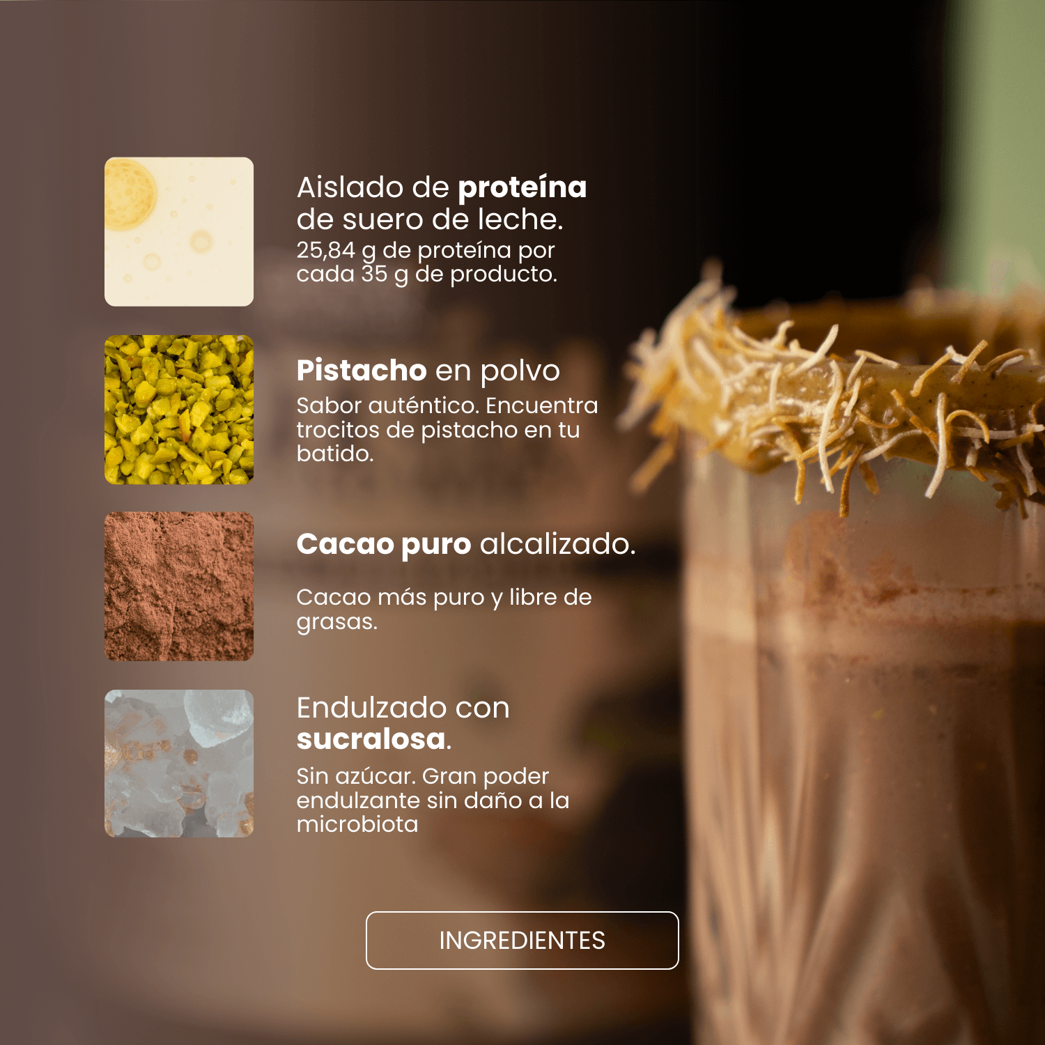 Proteína Monodosis Chocolate y Pistacho