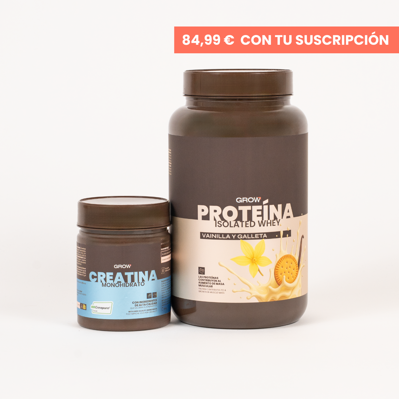 Pack Proteína Vainilla y galleta + Creatina