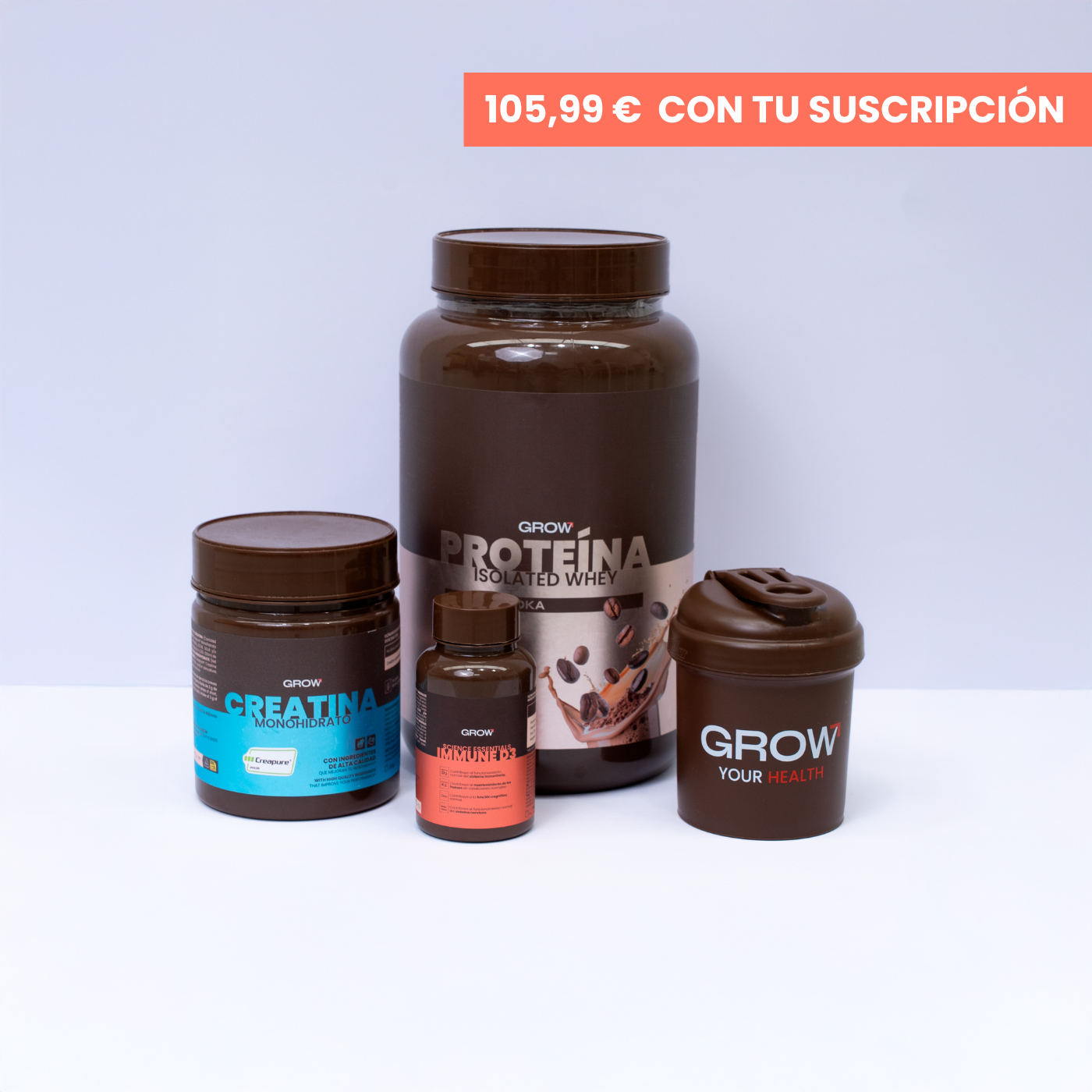 Pack proteína Frappé Moka + Creatina + IMMUNE D3